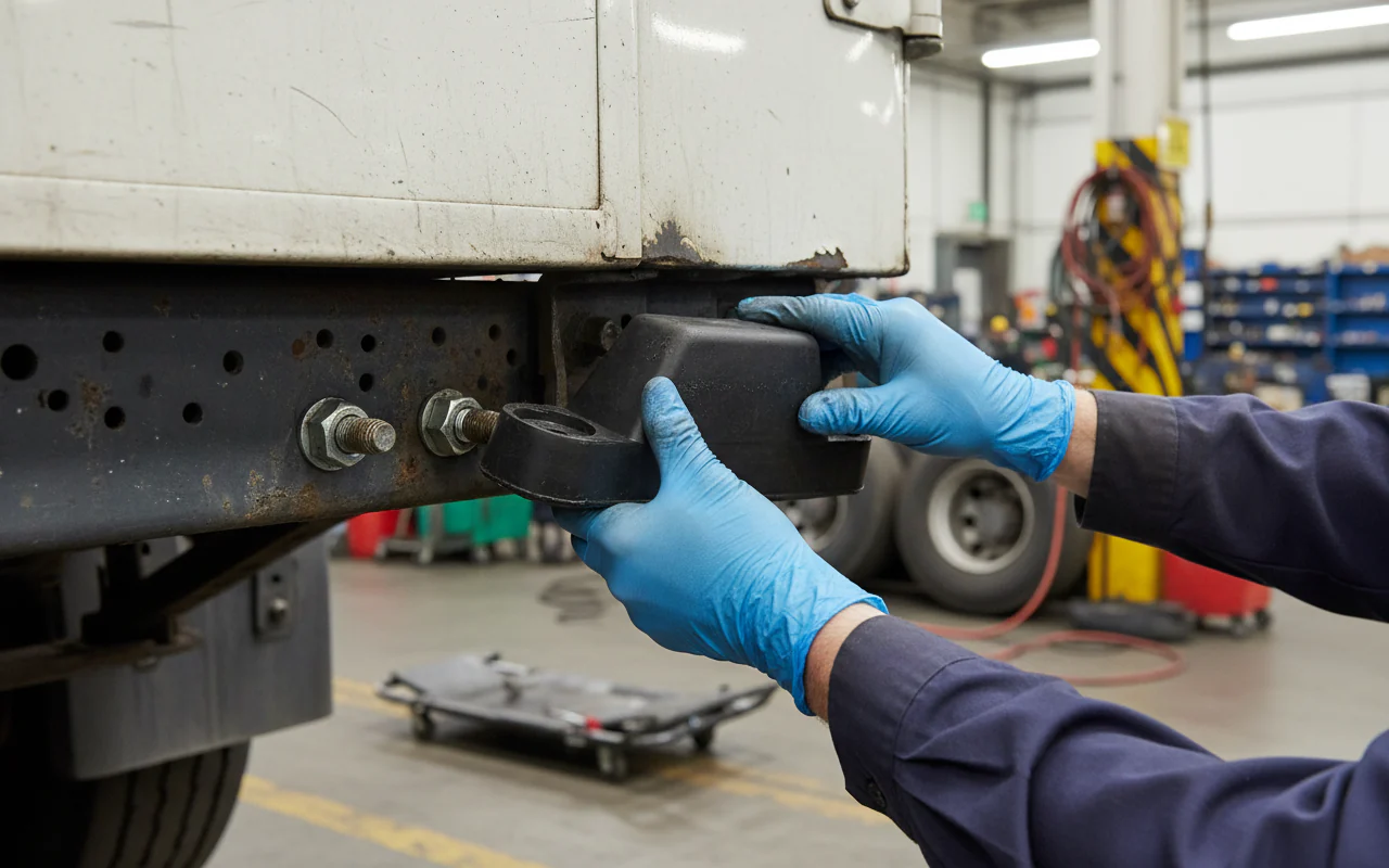 Premium Rubber HGV Bumper for Light and Heavy Commercial Vehicles - 105 x 25 x 38 mm, 0.073 kg