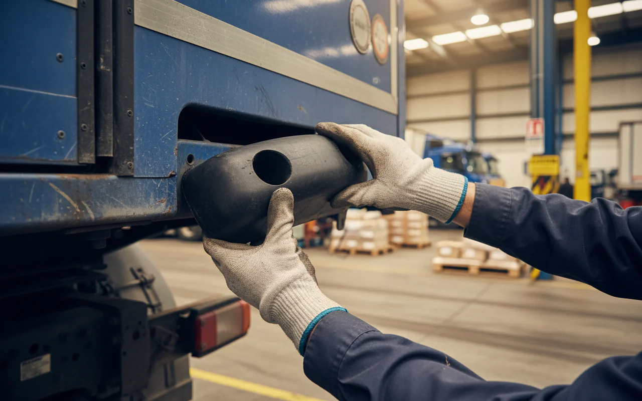 Premium Rubber HGV Bumper for Light and Heavy Commercial Vehicles - 127 x 41 x 43 mm with Impact Resistance