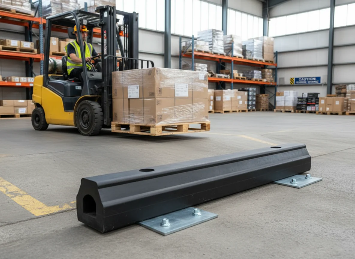 Premium Rubber Kerb Protection for Parking Bays - 660mm Dimensions with Fixing Plates for Easy Installation