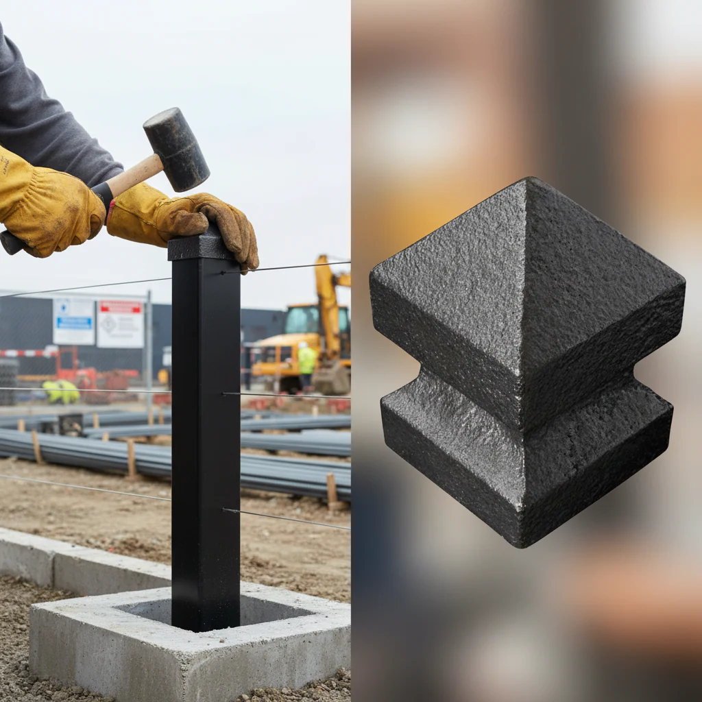 Premium Shaped Box Cap for 50mm Box Section - Flush Finish for Welding Applications