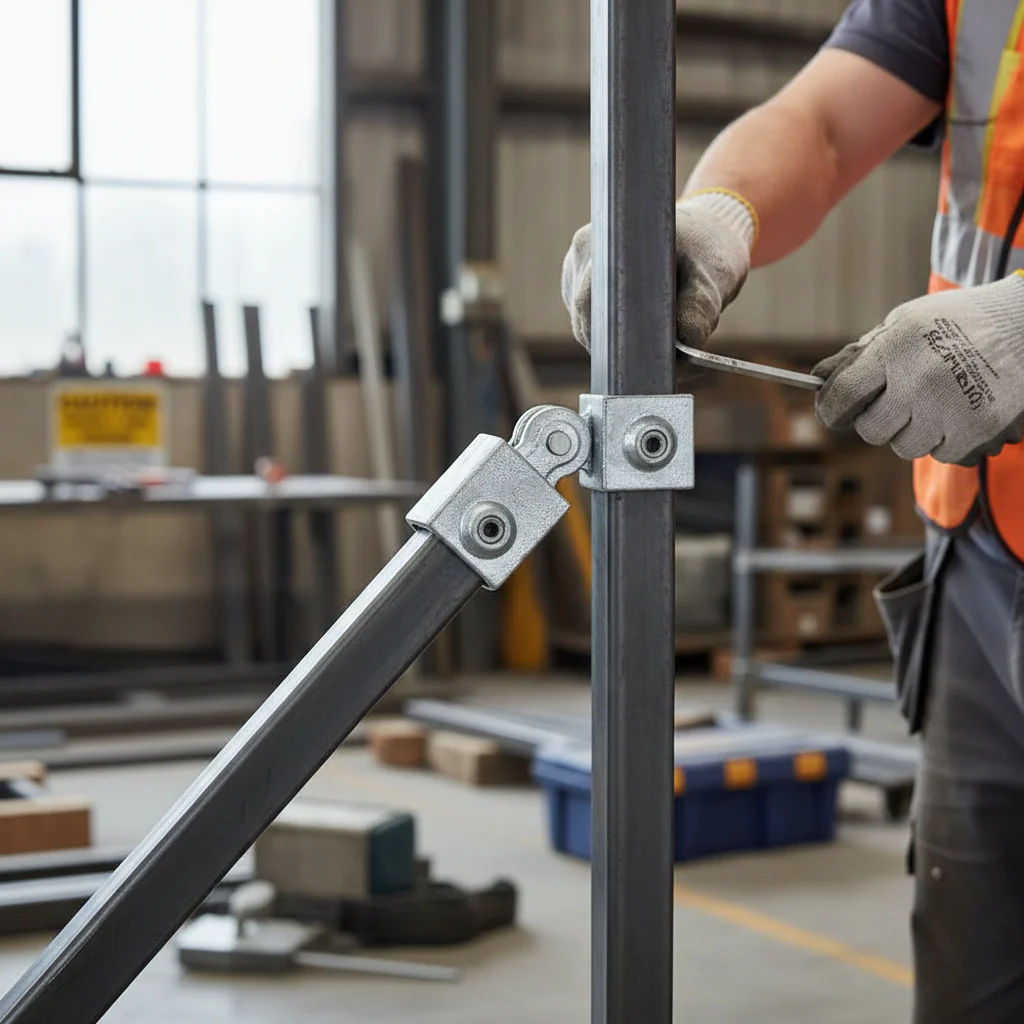 Premium Single Swivel Square Key Clamp for 40mm Box Section - Versatile Adjustable Fitting for Complex Angles