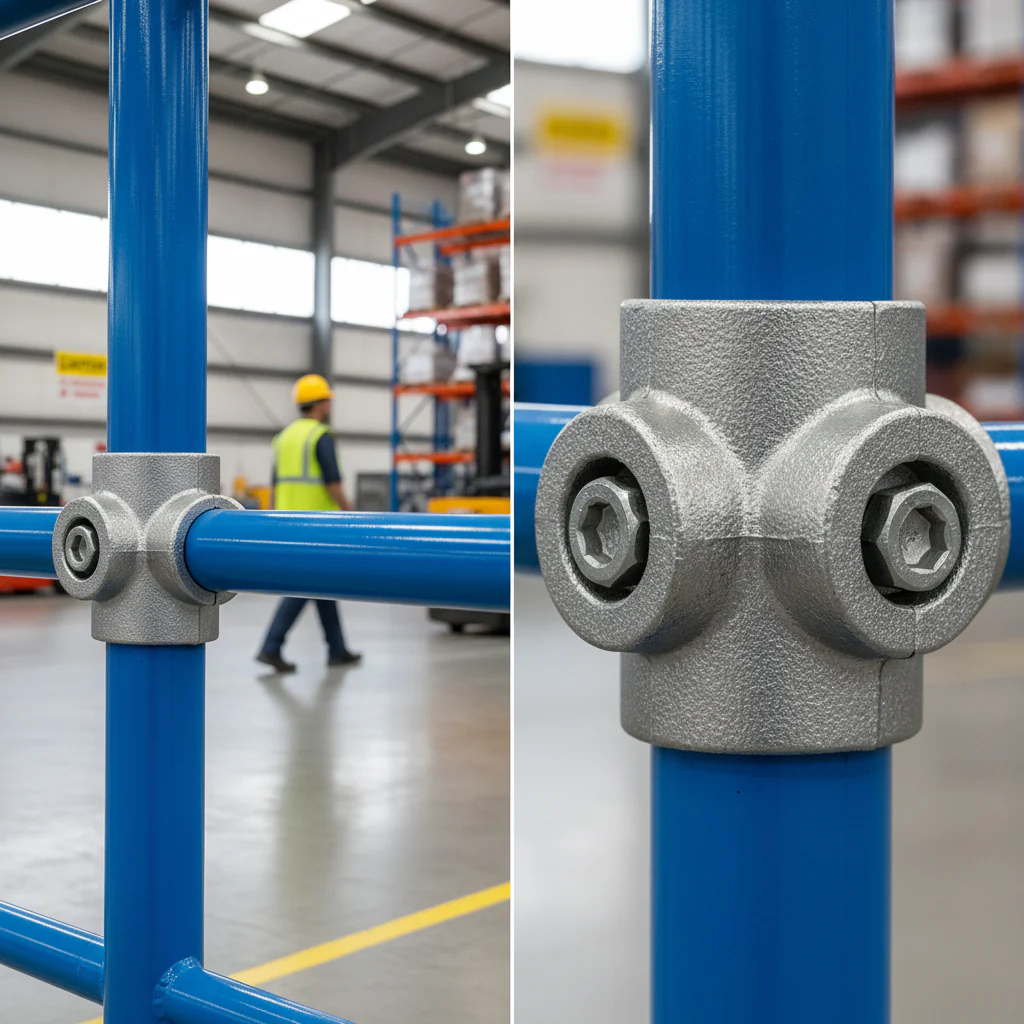 Premium Sloping Cross Piece 30-45° for 42.4mm Tube - Ideal for Staircases - High-Quality Professional Grade for Industrial and Commercial Applications