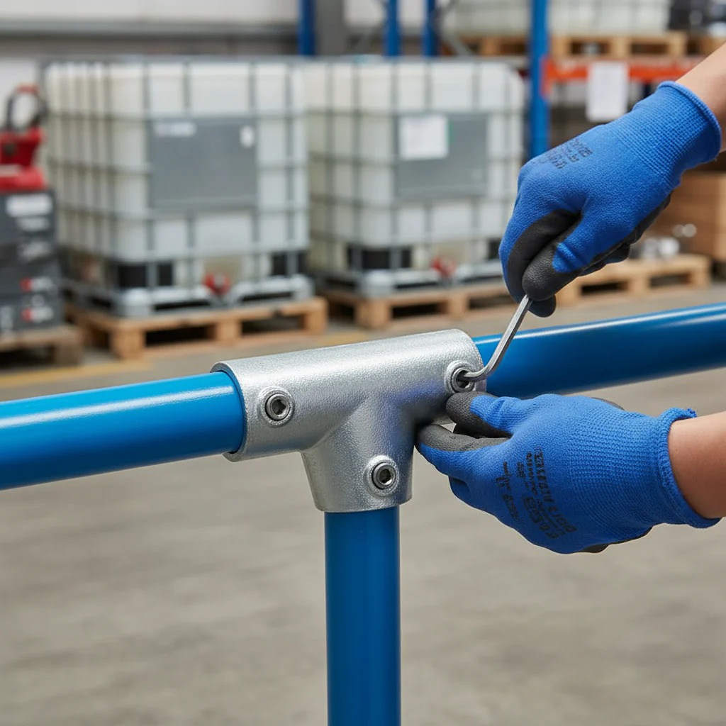 Premium Sloping Tee Piece 0-11° for 33.7mm Tube - Ideal for Joining Rails - High-Quality Professional Grade for Industrial and Commercial Applications