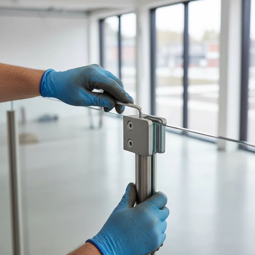 Premium Square Type Glass Clamp 45 x 45 x 27mm for 42.4mm Tubes with Rubbers for 8-10mm Glass