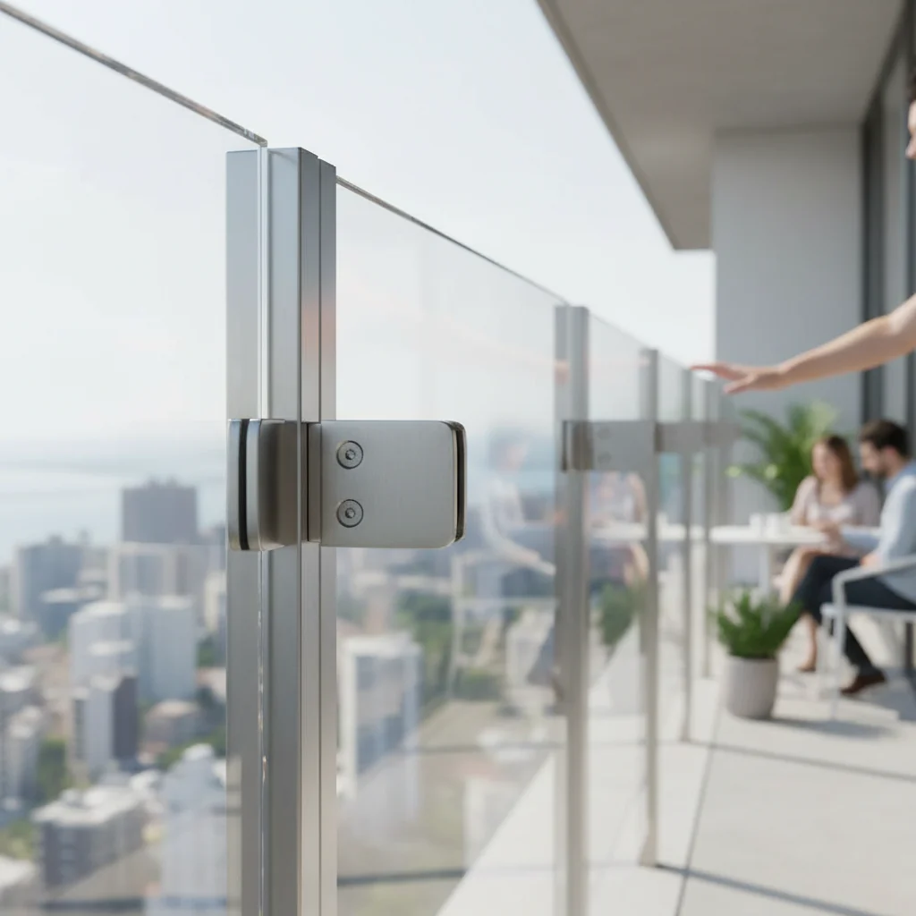 Premium Square Type Glass Clamp 52 x 52 x 31mm for Flat Post with Rubber Inserts and Optional Safety Pin - Image 2