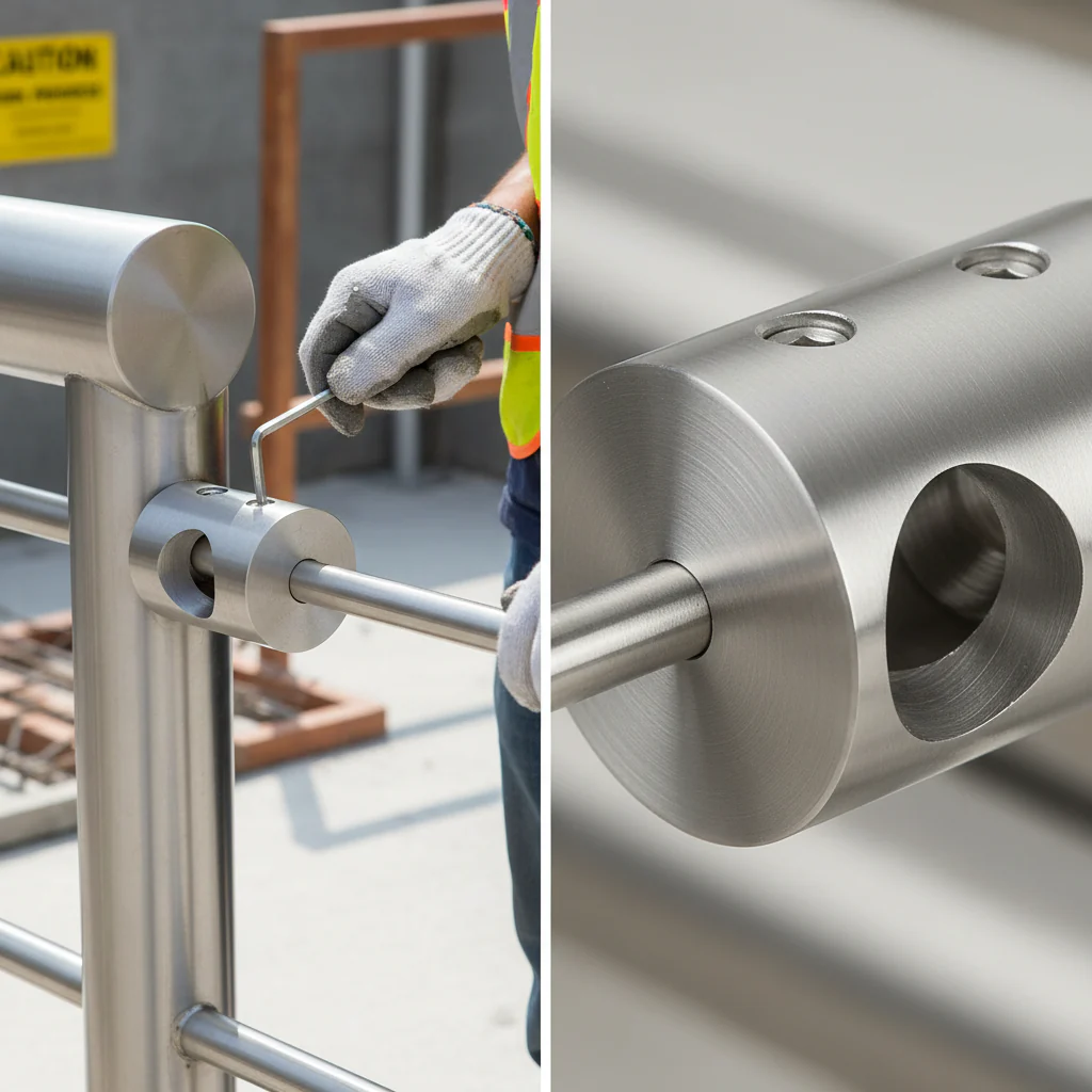 Premium 316 Stainless Steel Bar Holder with Through Hole for 42.4mm Tube, Suitable for Up to 12mm Bar