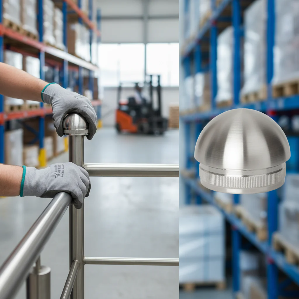 Premium 304 Stainless Steel Domed End Cap for 48.3mm x 2.6mm Tubing - Durable and High-Performance Closure Solution