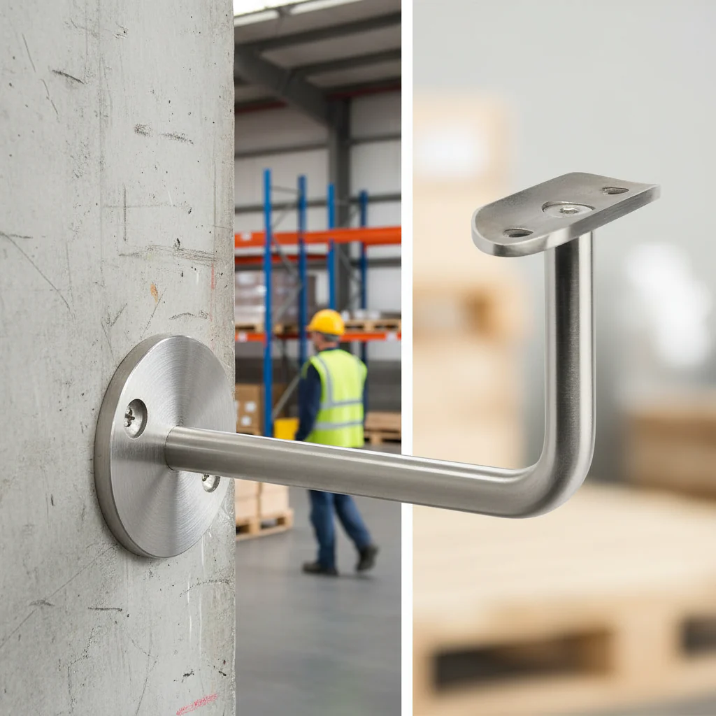 Premium 304 Stainless Steel Handrail Bracket with 78mm Projection for 48.3mm Tube Installation
