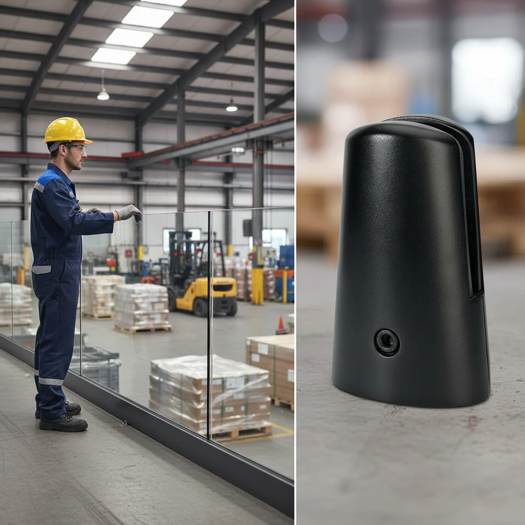 Premium Duplex Stainless Steel Spigot Base for 12.0mm - 21.5mm Glass - Black Powder Coated Finish