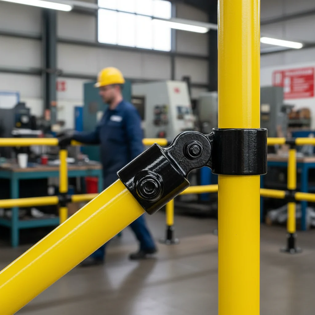 Premium Single Swivel Socket Key Clamp for 42.4mm Tube - Black Powder Coated Finish for Internal Installations