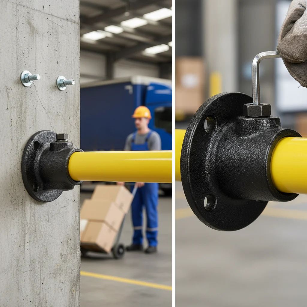 Premium Wall Flange Key Clamp for 26.9mm Tube with Durable Black Electrophoretic Finish for Robust Applications