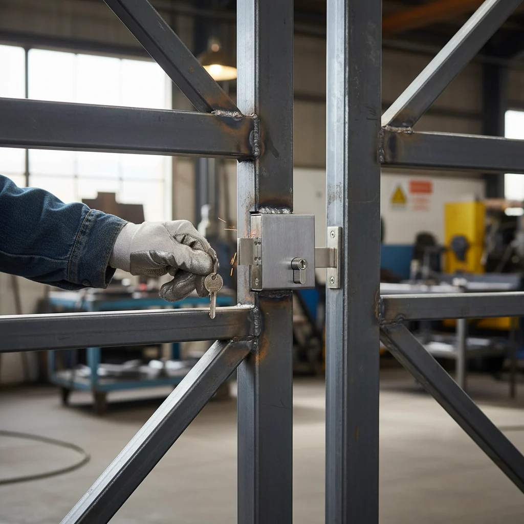 Premium Weld In Dead Lock for 30 x 30mm Box Section with Double Throw Mechanism and Euro Cylinder