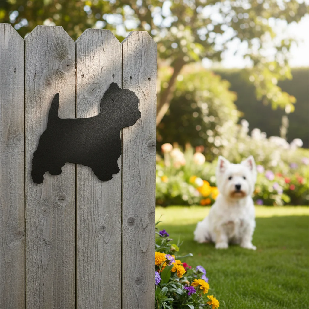 Premium Westie Silhouette Art - 215mm x 215mm Decorative Piece for Home and Office