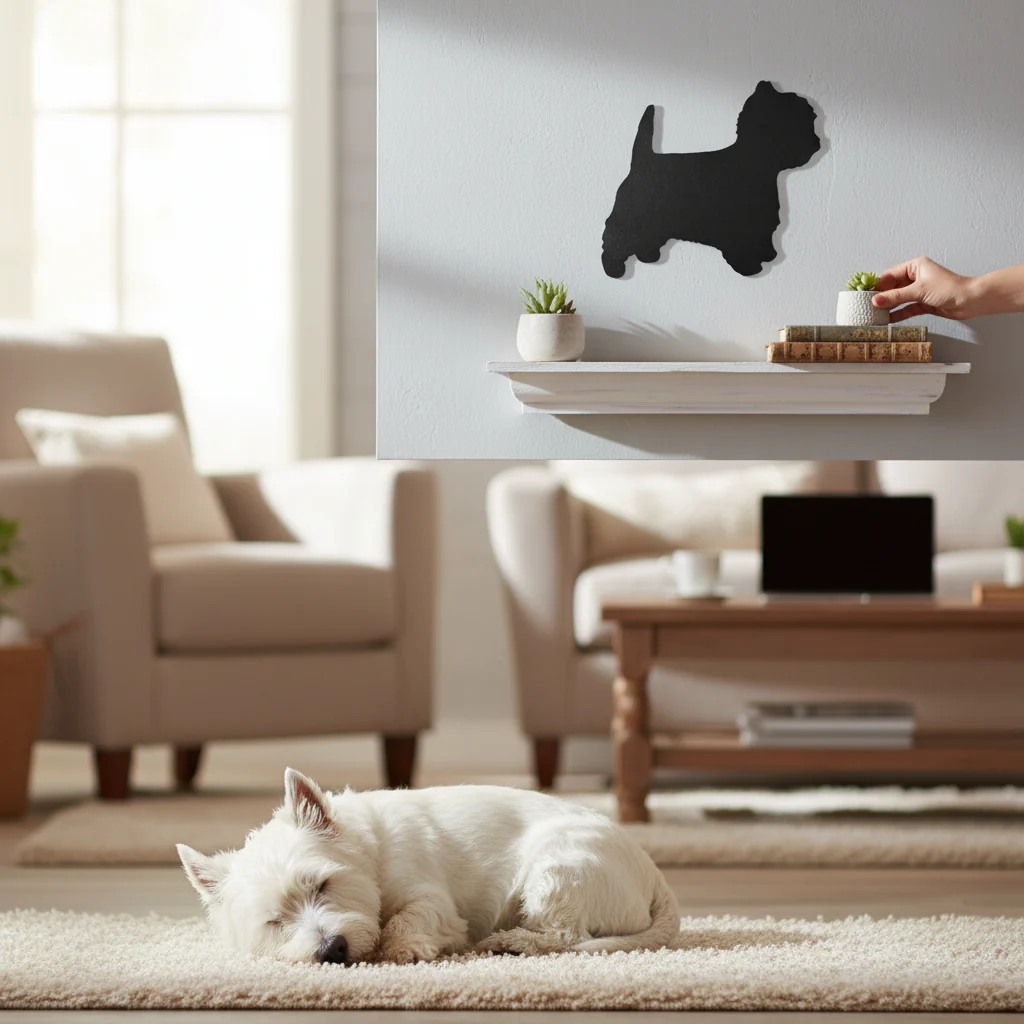 Premium Westie Silhouette Art - 215mm x 215mm Decorative Piece for Home and Office - Image 2