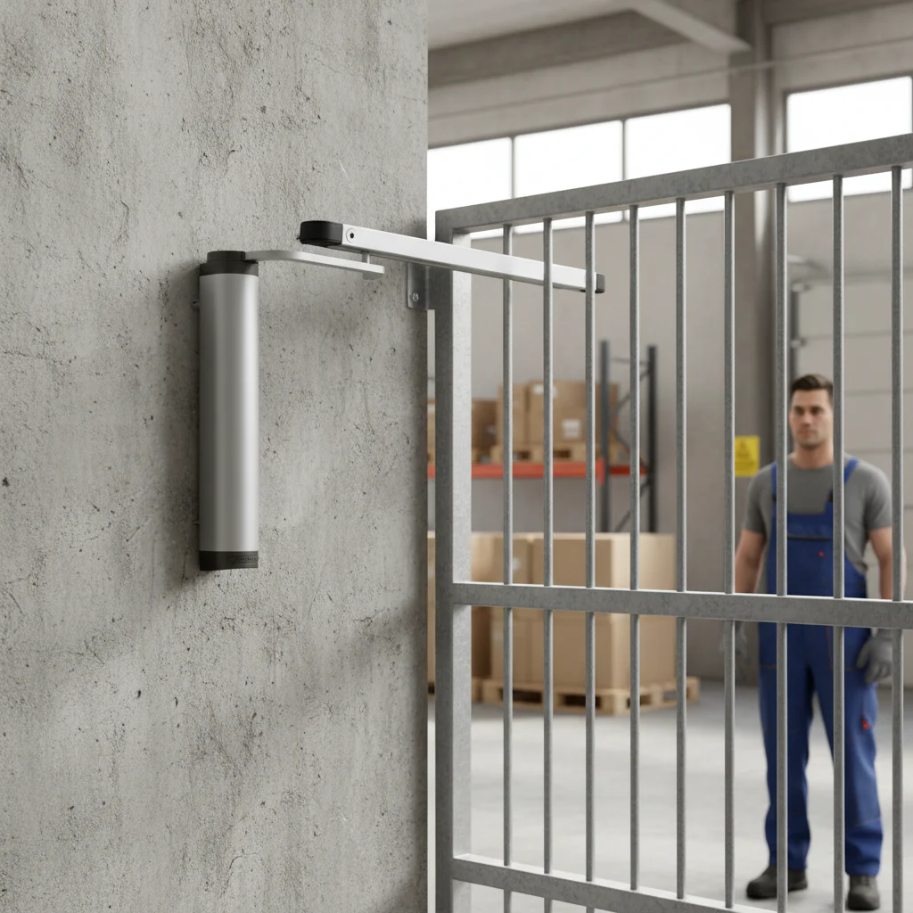 Professional Self-Closing Hydraulic Gate Closer with Adjustable Speed and Compact Design for Wall Mounting