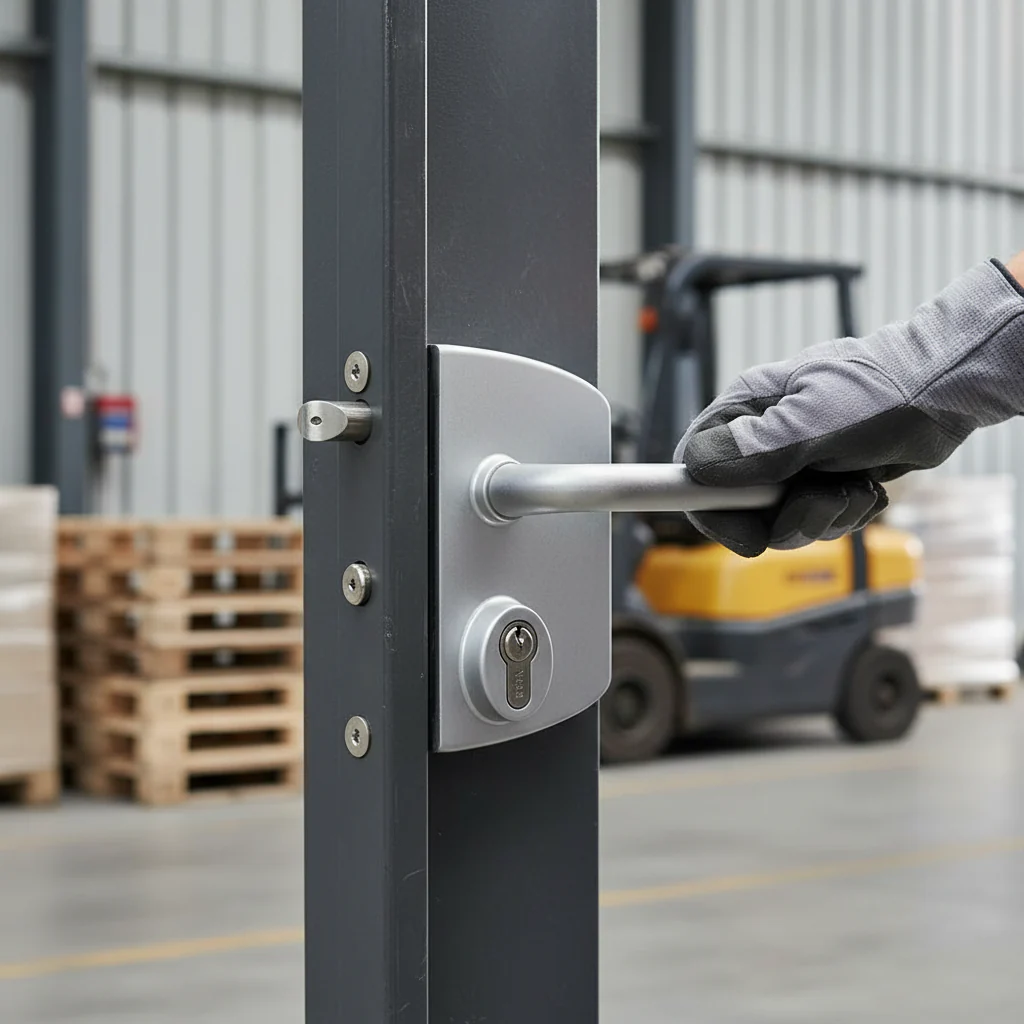 Professional Industrial Gate Lock with Self-Latching Bolt for 10-30mm Sections, Stainless Steel Mechanism, and Easy Installation