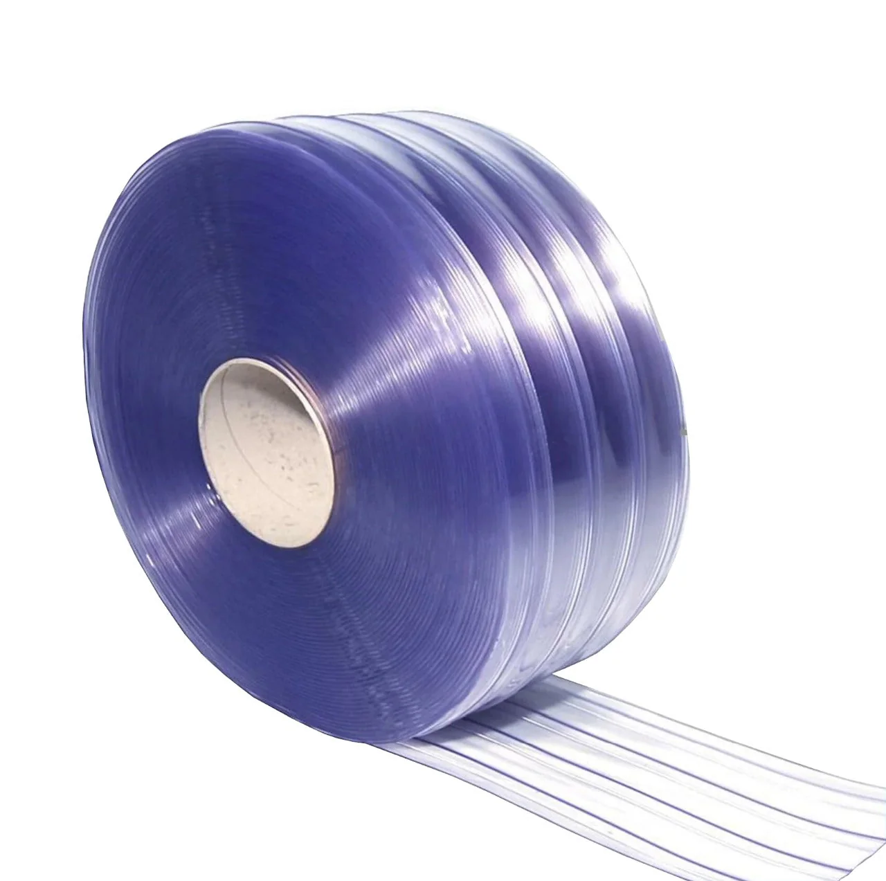Ribbed Clear PVC Strip Bulk Roll (50m)