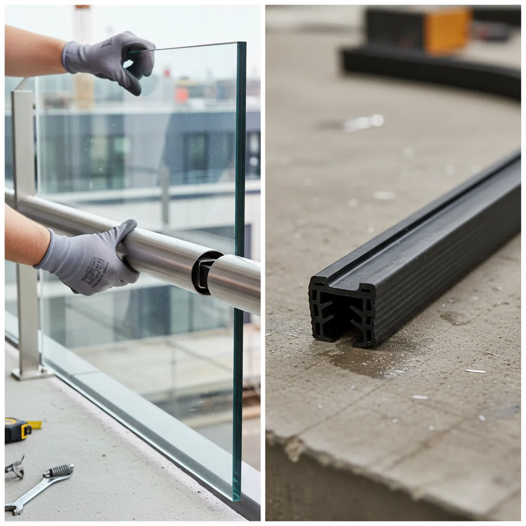 Premium Rubber Gaskets for Slotted Tube - 3000mm Long for 15-17.5mm Glass - High-Quality Professional Grade for Industrial and Commercial Applications