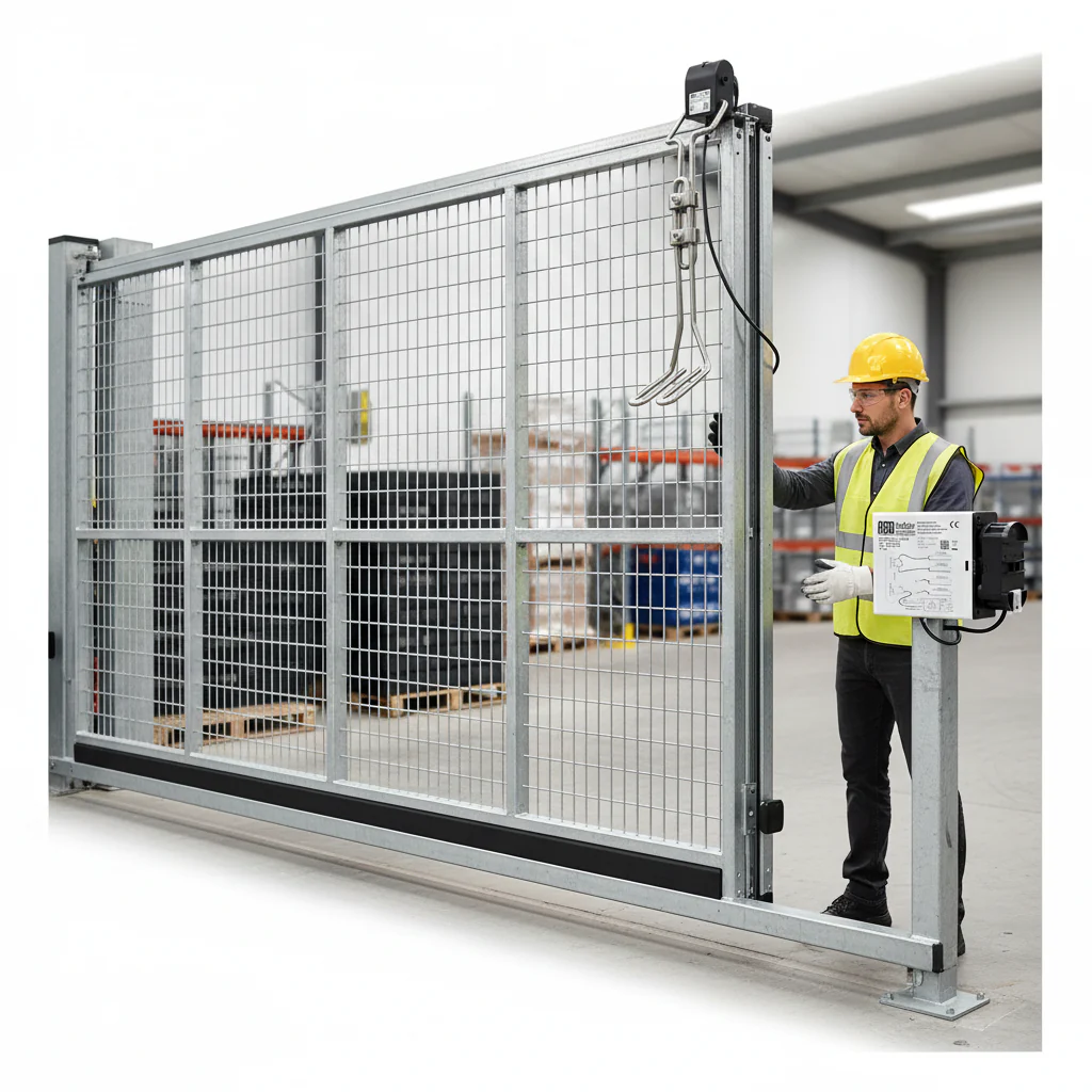 Professional Safety Edge Monitoring Kit for Sliding Gates - Compact Rail Inductive Signal Transmission System