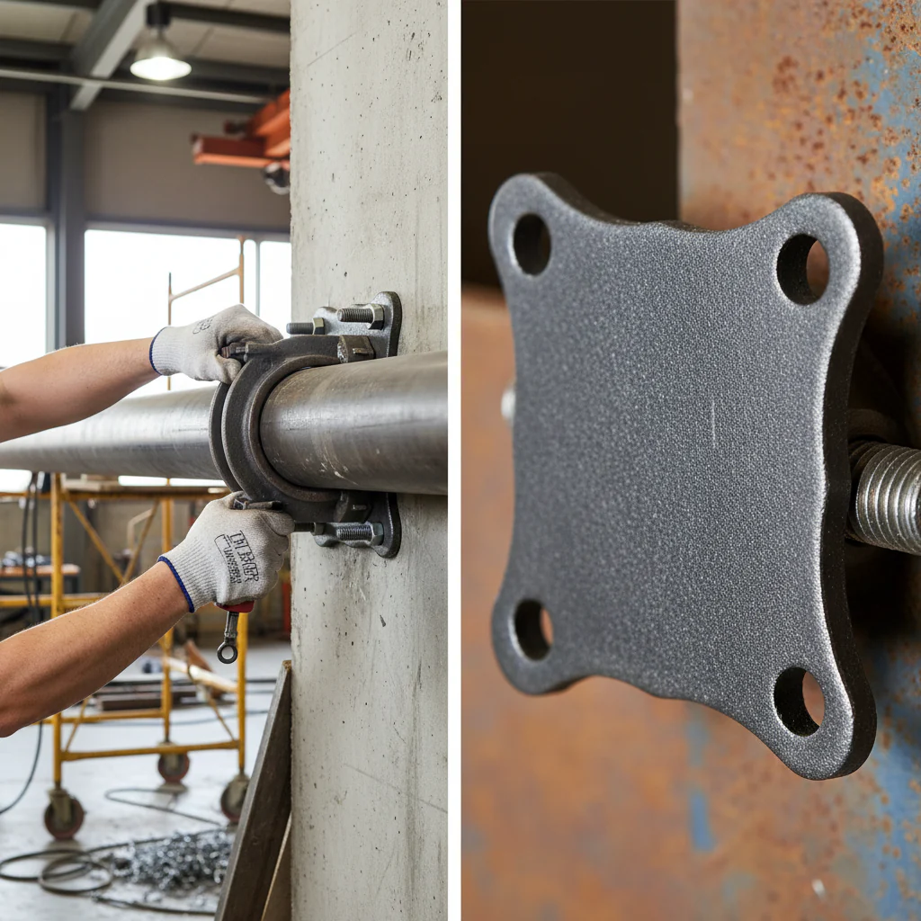 Premium Shaped Back Plate 100mm x 100mm x 6mm with Holes for Industrial Applications
