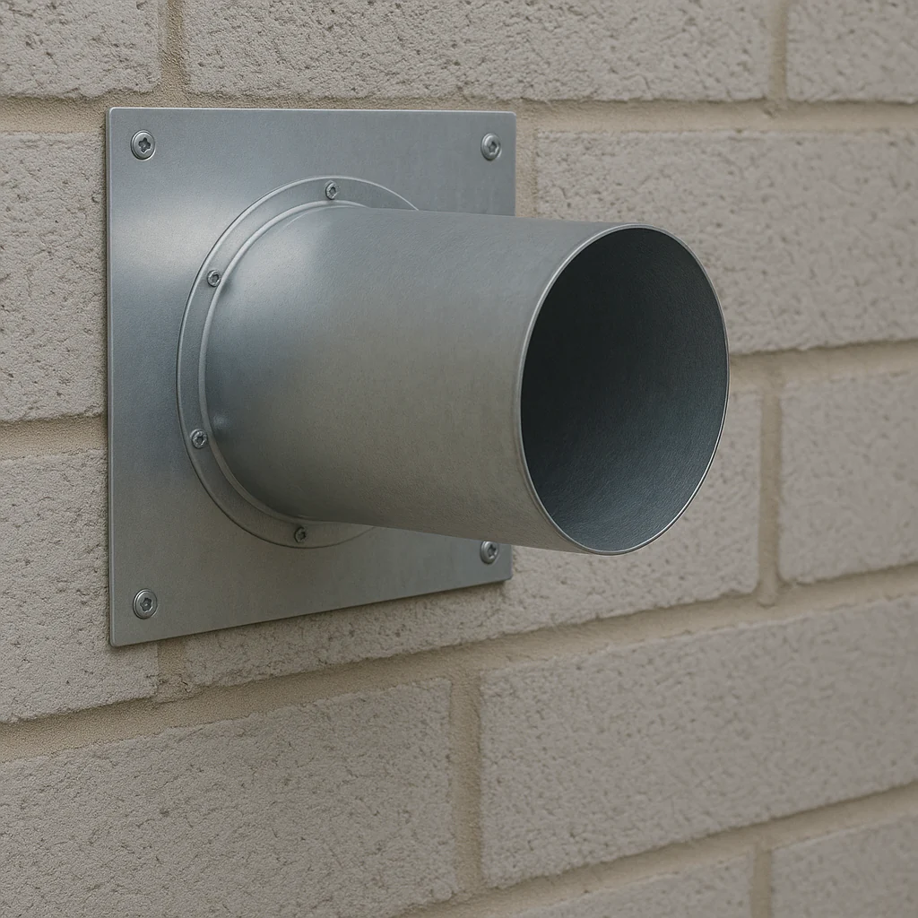 Galvanised Steel Slip Duct Fixing Plate – Solid or Open Centre – Secure Ducting to Floor or Wall – Industrial Ventilation Fitting