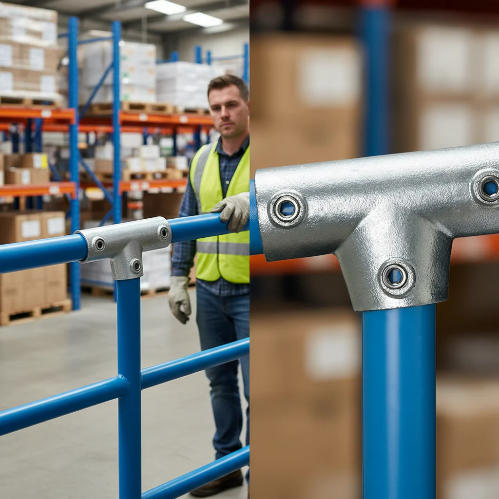 Premium Sloping Tee Piece 0-11° for 48.3mm Tube - Ideal for Joining Rails and Uprights