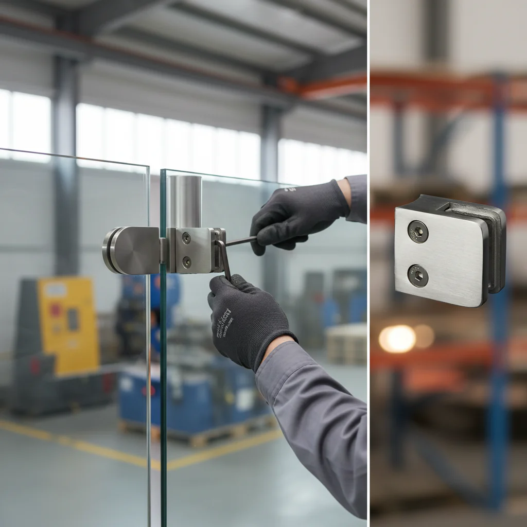 Premium Square Type Glass Clamp 45x45x27mm for 48.3mm Post with Rubber Inserts - High-Quality Professional Grade for Industrial and Commercial Appl...