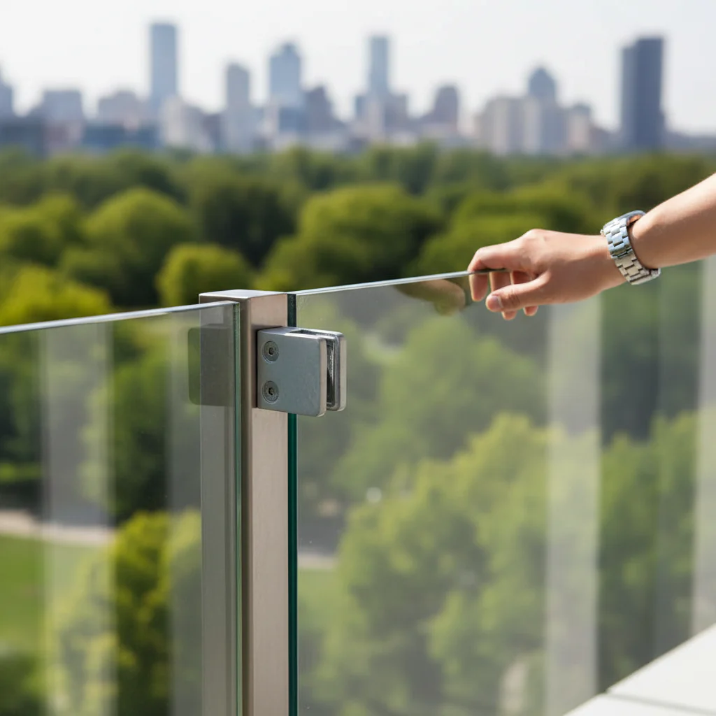 Premium Square Type Glass Clamp for Flat Post - Zinc Finish, 45x45x27mm with 8-10mm Compatibility - Image 2