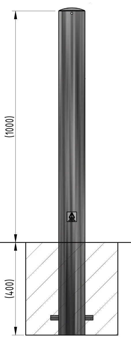 Plain Round Stainless Steel Security Bollard – 1000 mm Above Ground (Ø 48–204 mm) - Image 8