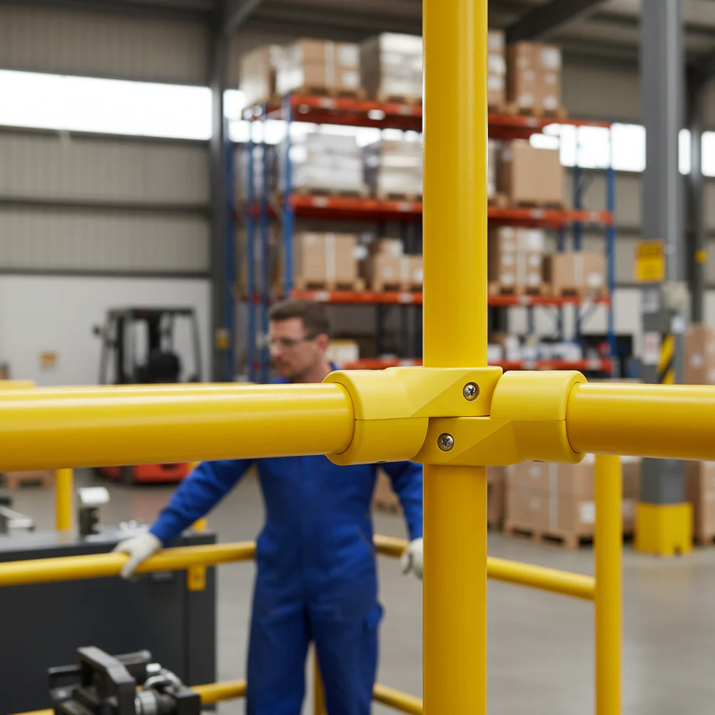 Premium Swivel Short Tee Fitting for Modular Handrail with Pre-Drilled Holes and M6 Bolts