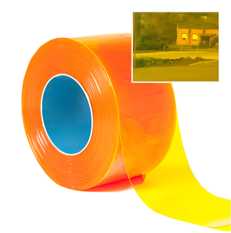 Transparent Yellow PVC Strip Bulk Roll (50m)
