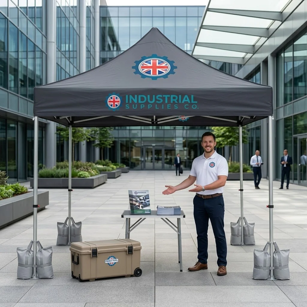 Vinyl Printed Pop-Up Gazebo Package 1 – Custom Overhang Branding Event Canopy